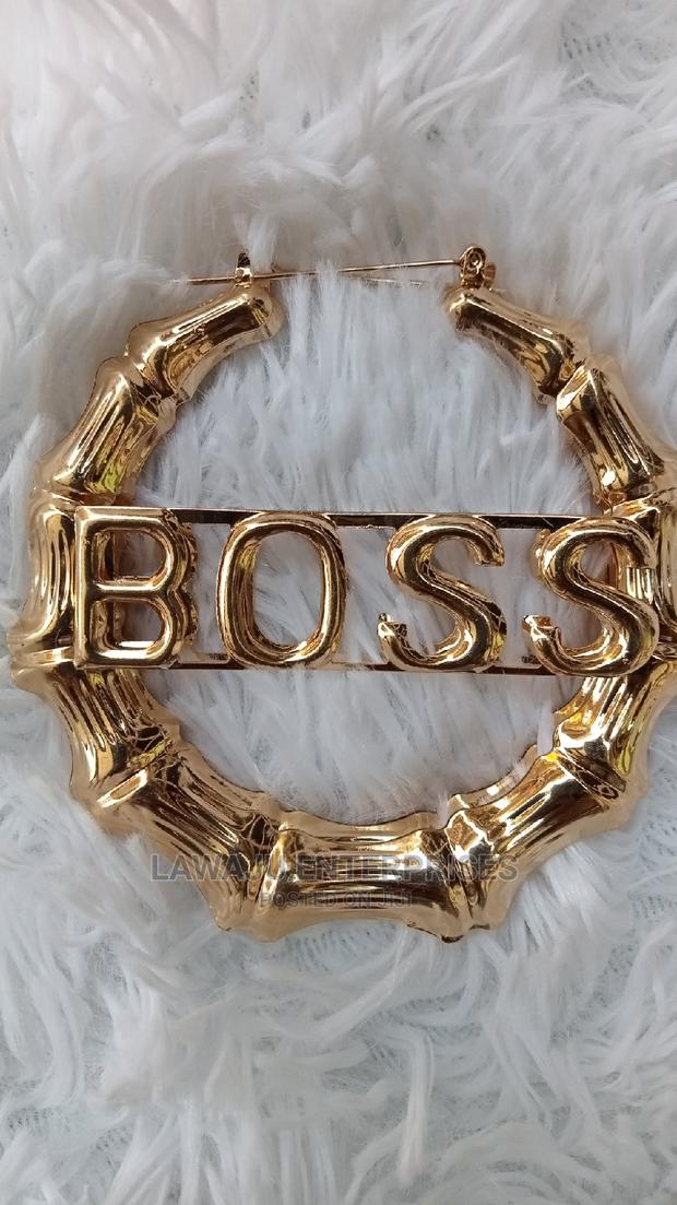 Boss- Bamboo Loop Earrings - thumbnail 2