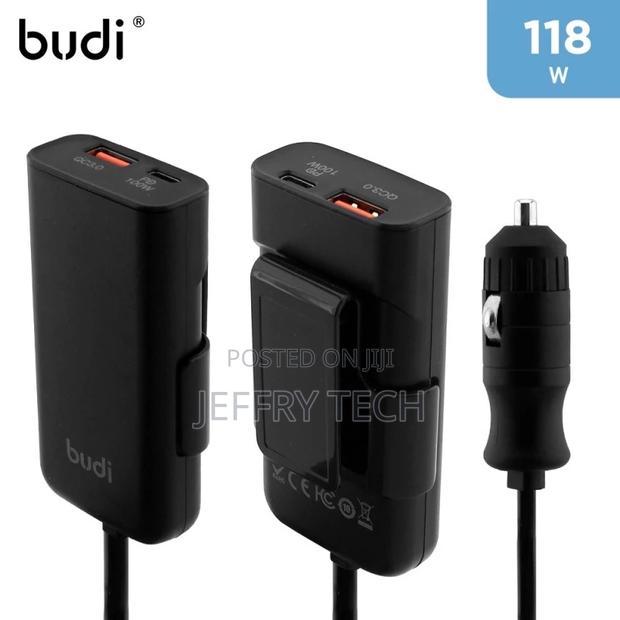 Budi 1.5m PD 100W QC 3.0 Car Charger CC069B (Support Laptops - thumbnail 2