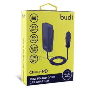 Budi 1.5m PD 100W QC 3.0 Car Charger CC069B (Support Laptops