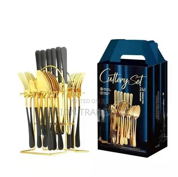 24 Pcs Golden Cutlety Set