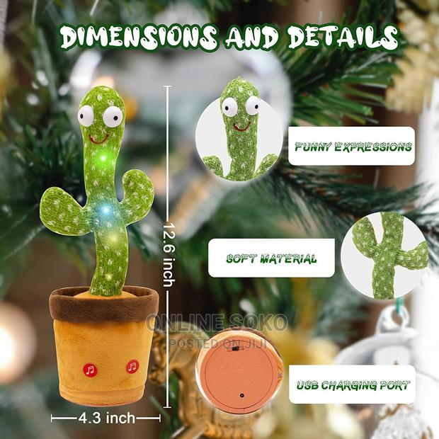 Kids Singing Talking Dancing Cactus Plush Toy - thumbnail 7
