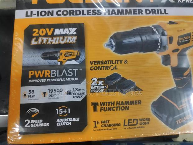 Cordless Drill Hammer Drill Tolsen Drill 20V + 2 Batteries - thumbnail 3
