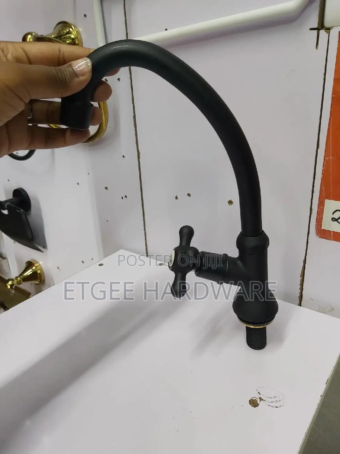 Kitchen Tap Sprout Black Pillar