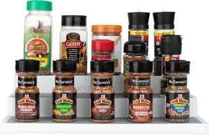 Spice Rack Organizer Cabinet 3-Tier Pantry Non Skid Shelf