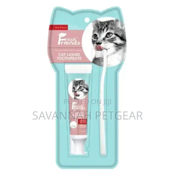 Fresh Friends Milk Flavoured Cat Toothpaste Toothbrush Set