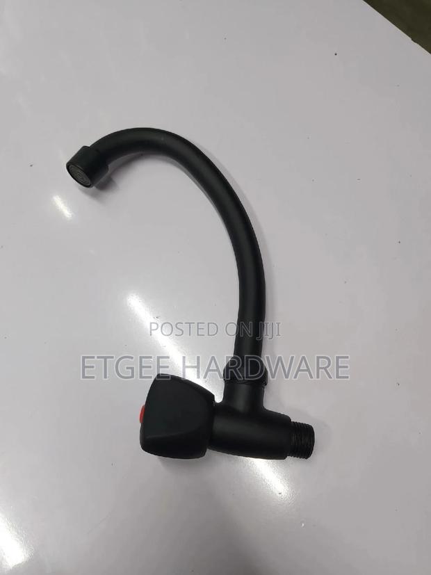 Kitchen Tap Sprout Wall Black - main view