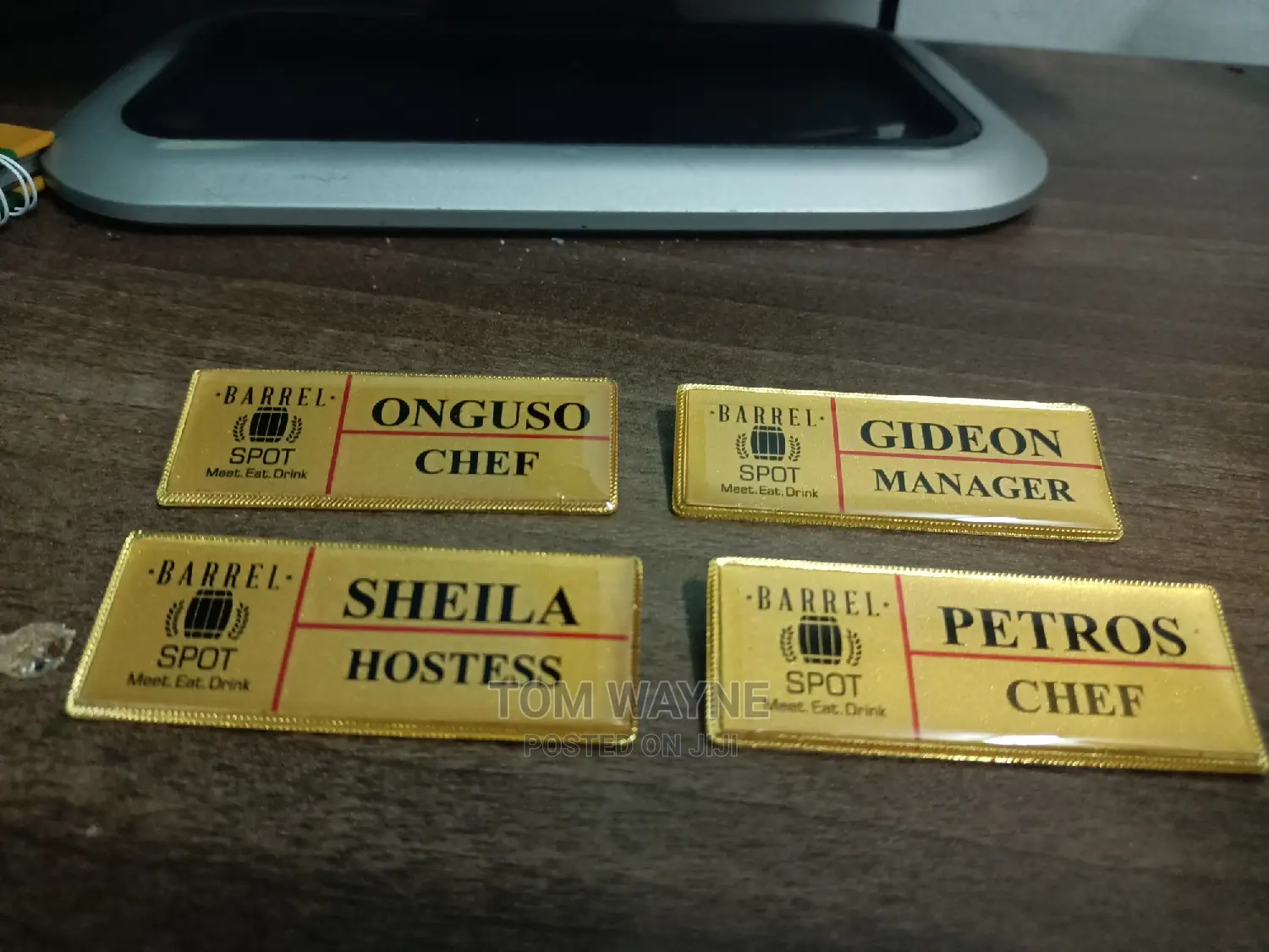 Executive Hotel/Restaurant Waiter and Waitress Name Tags