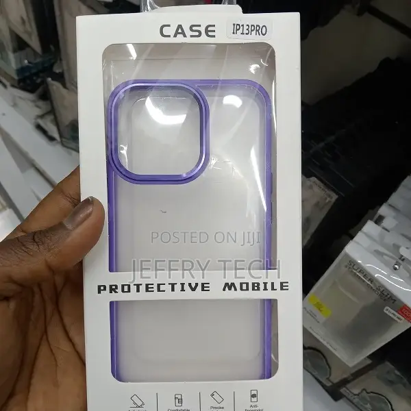 Clear iPhone 13 Pro Case With Black Ridge