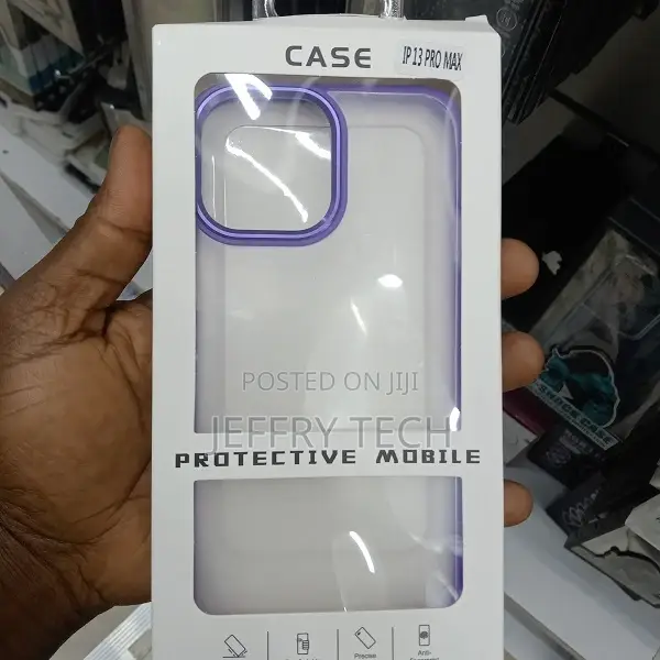 Clear iPhone 13 Pro Max Case With Purple Ridge