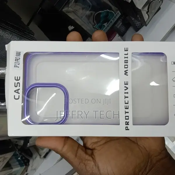 Clear iPhone 13 Pro Max Case With Purple Ridge