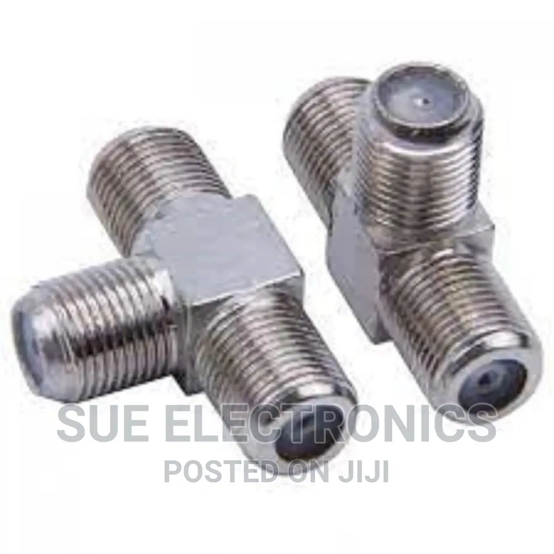 Metalic 3 Ways Plug to Double F Female Plug T Adapter