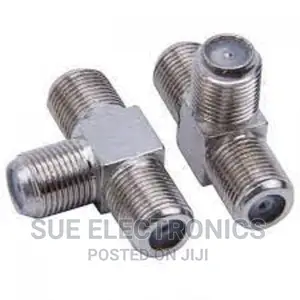Metalic 3 Ways Plug to Double F Female Plug T Adapter