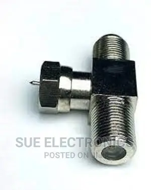 F-Type Rg6 Male to 2 Female 3-Way Coax Cable Splitter Adapte