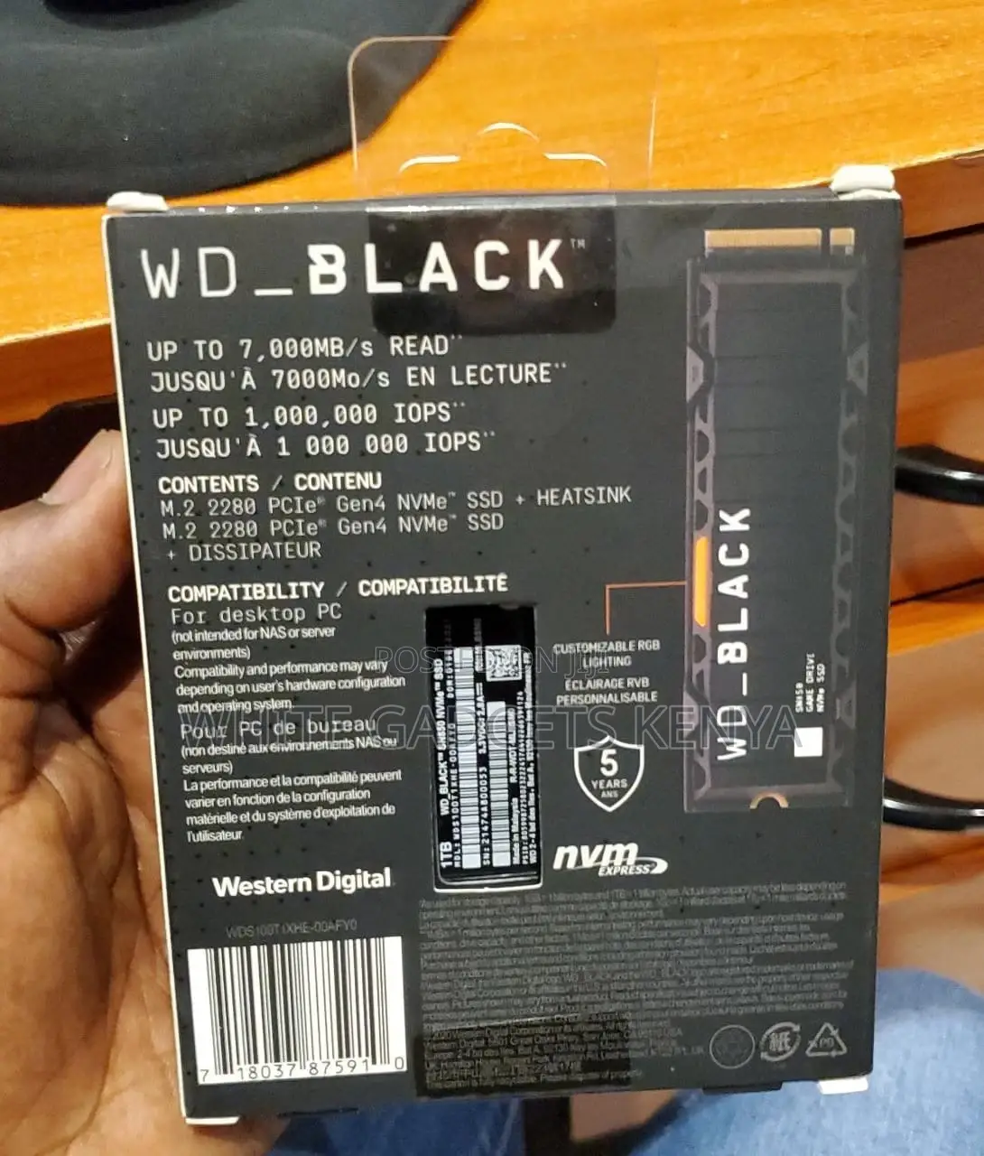 Western Digital M2 WD 1TB M.2 Gen 4, 7000 Mb/S for PS5 SSD