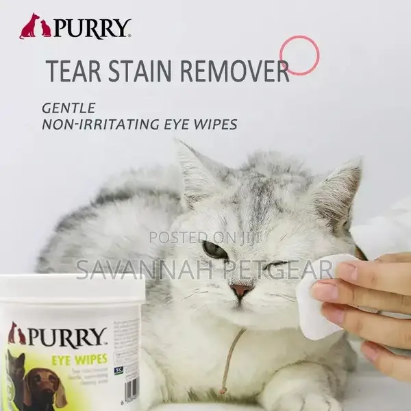 Purry Gentle Tear Stain and Eye Wipes for Dogs Cats,100pcs