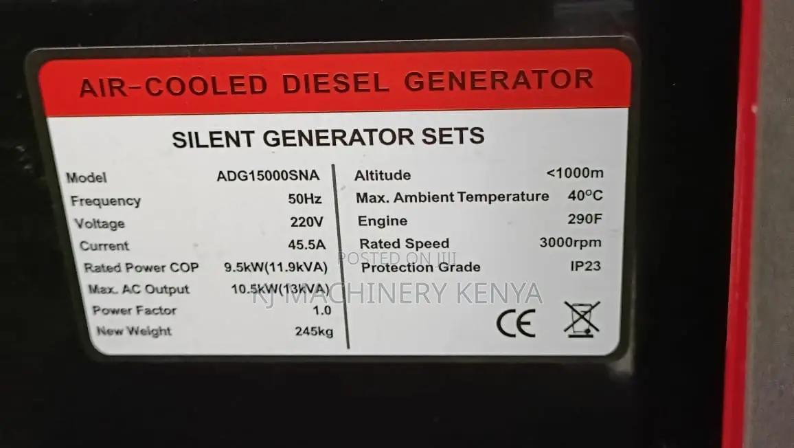 Super Quality Single Phase Automatic Silent 13kva Generator