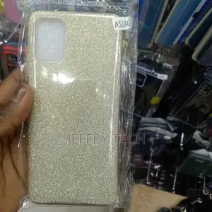 Samsung A51 Case, Slim Thin Crystal Clear Glitter Soft Rubbe