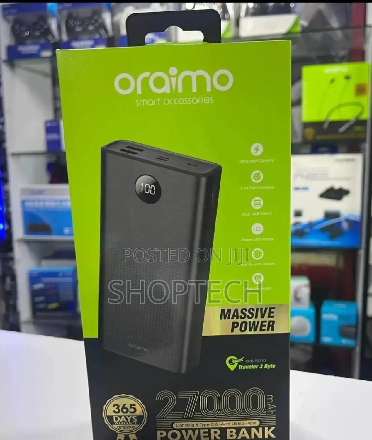 27000 Ampheres Oraimo Power Bank.