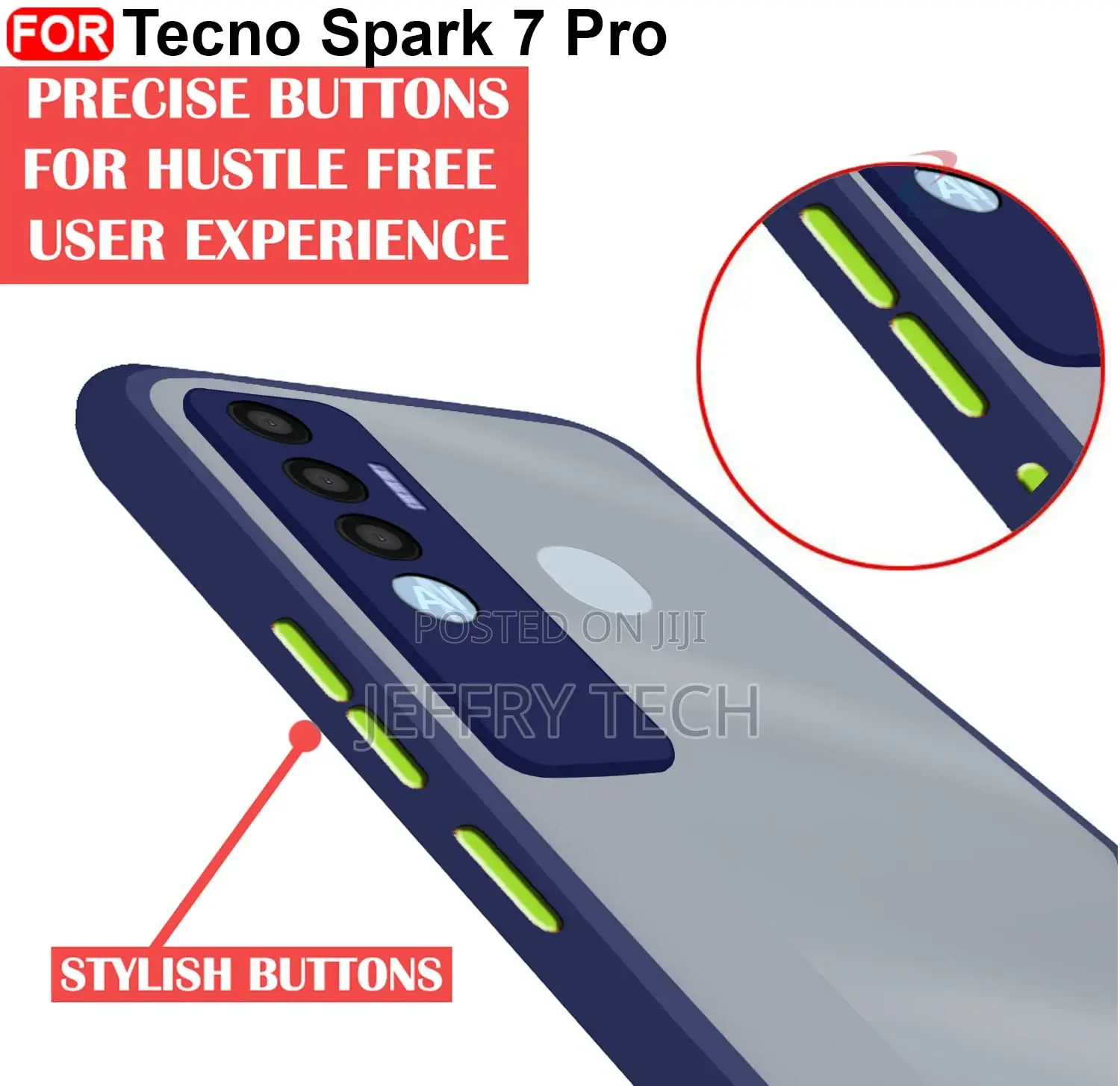 Tecno Spark 7 Pro Back Cover Smoke Case | Camera Bump Protec