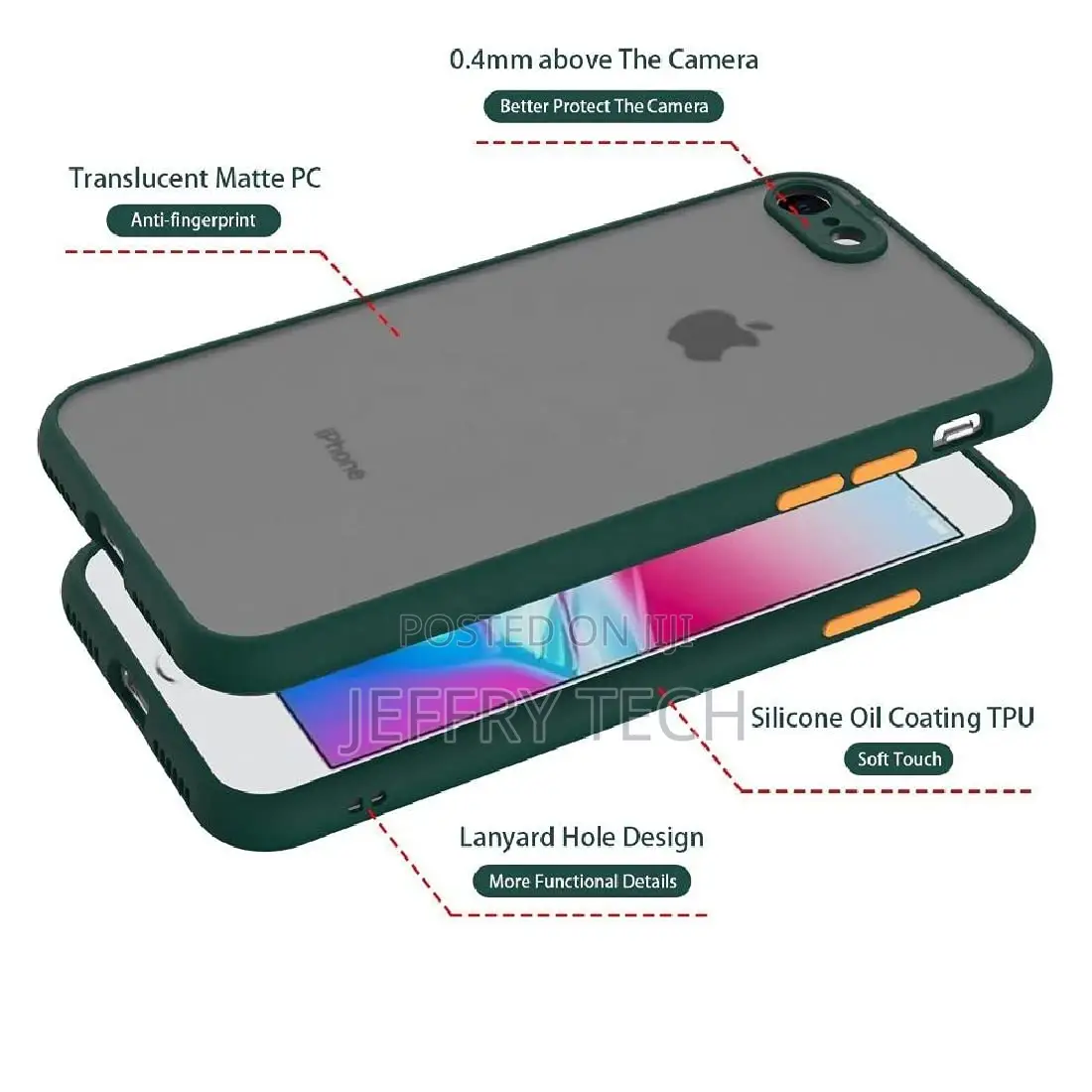 Back Cover for Apple iPhone 7 (TPU, Silicon, Plastic_smoke C