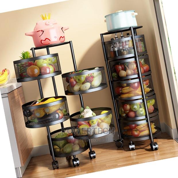 5 Tier Fruit Storage Rack With Wheels. - main view