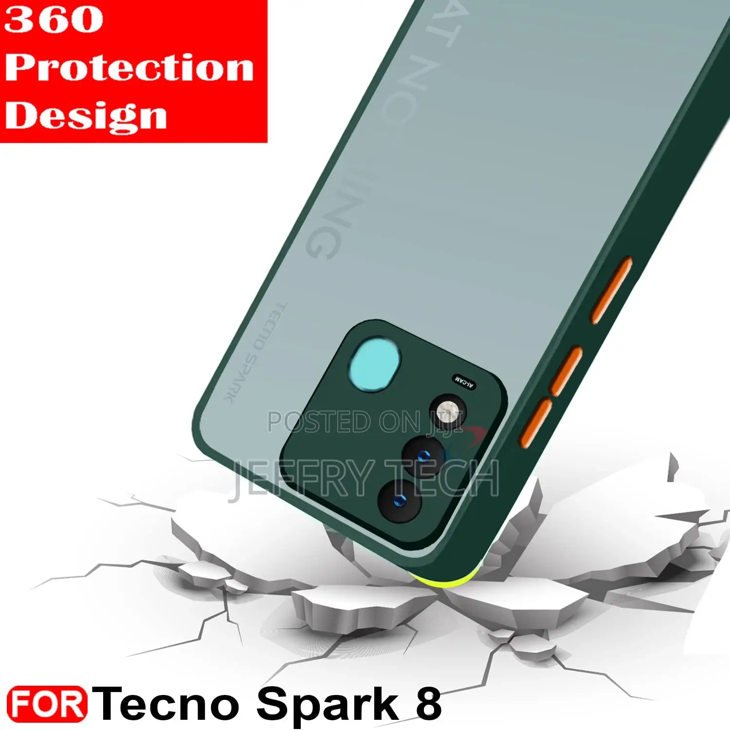 Smoke Tecno Spark 8 Back Cover Smoke Case | Camera Bump Prot