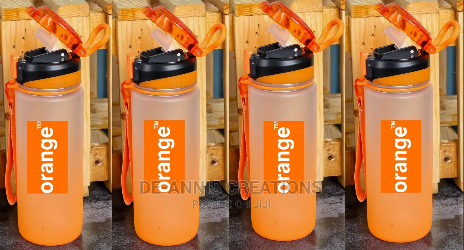 Orange Plastic Water Bottle
