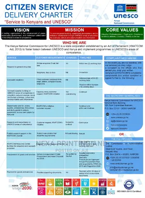 Services Delivery Charter Design And Or Printing
