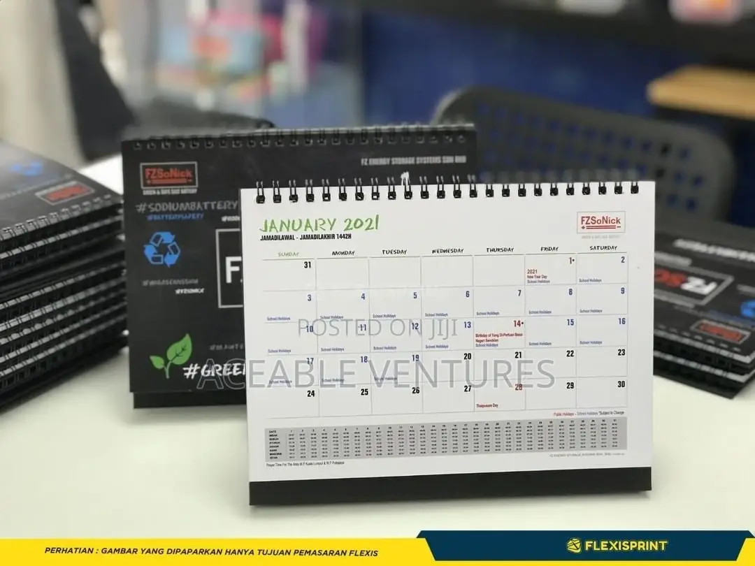 Printing of Calendars