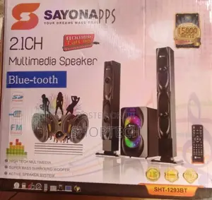 2.1ch Sayona Sht-1293bt Tall Boy Multimedia Speaker System.