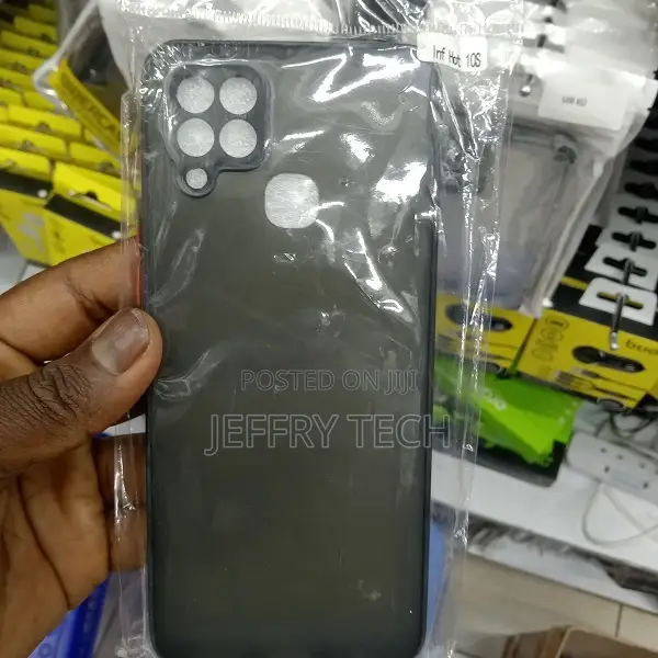 Back Cover for Infinix Hot 10s Matte Smoke Case (Black, Cam