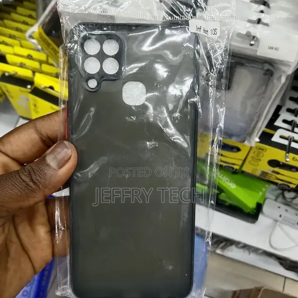 Back Cover for Infinix Hot 10s Matte Smoke Case (Black, Cam