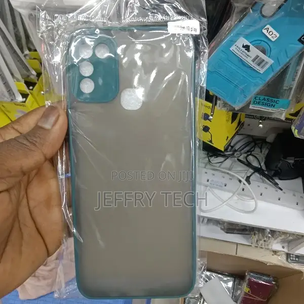 Back Cover for Infinix Hot 10 PLAY Matte Smoke Case (Blue,