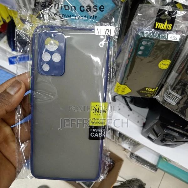 Back Cover for Vivo V21 5G Matte Finish Smoke Cover (Blue,