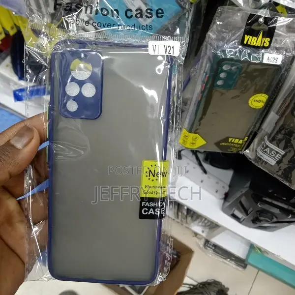 Back Cover for Vivo V21 5G Matte Finish Smoke Cover (Blue,