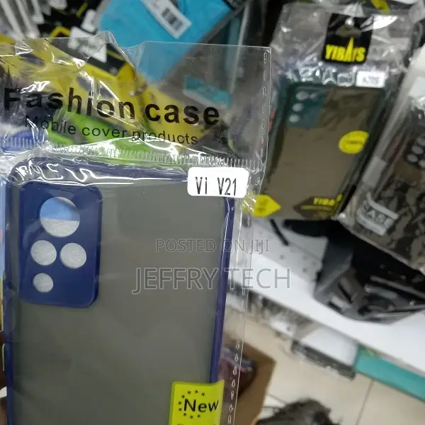 Back Cover for Vivo V21 5G Matte Finish Smoke Cover (Blue,