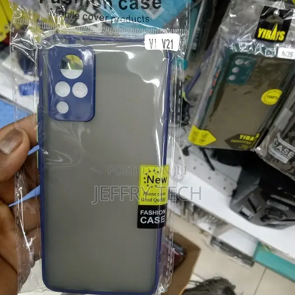 Back Cover for Vivo V21 5G Matte Finish Smoke Cover (Blue,