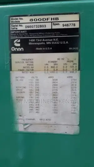 1000KVA Cummins Power Generator on SALE!