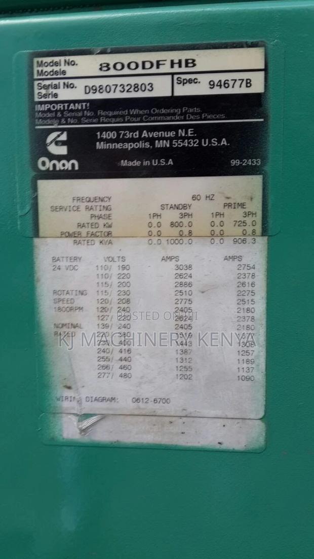1000KVA Cummins Power Generator on SALE! - thumbnail 4
