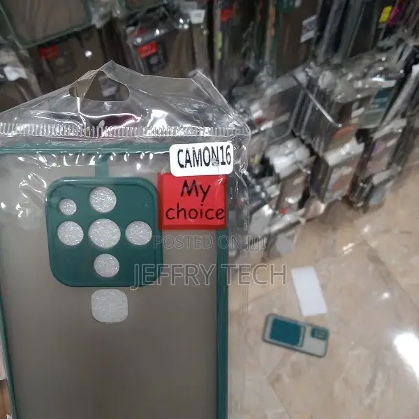 Back Cover for Tecno Camon 16, Frosted Smoke Case, Camera Pr
