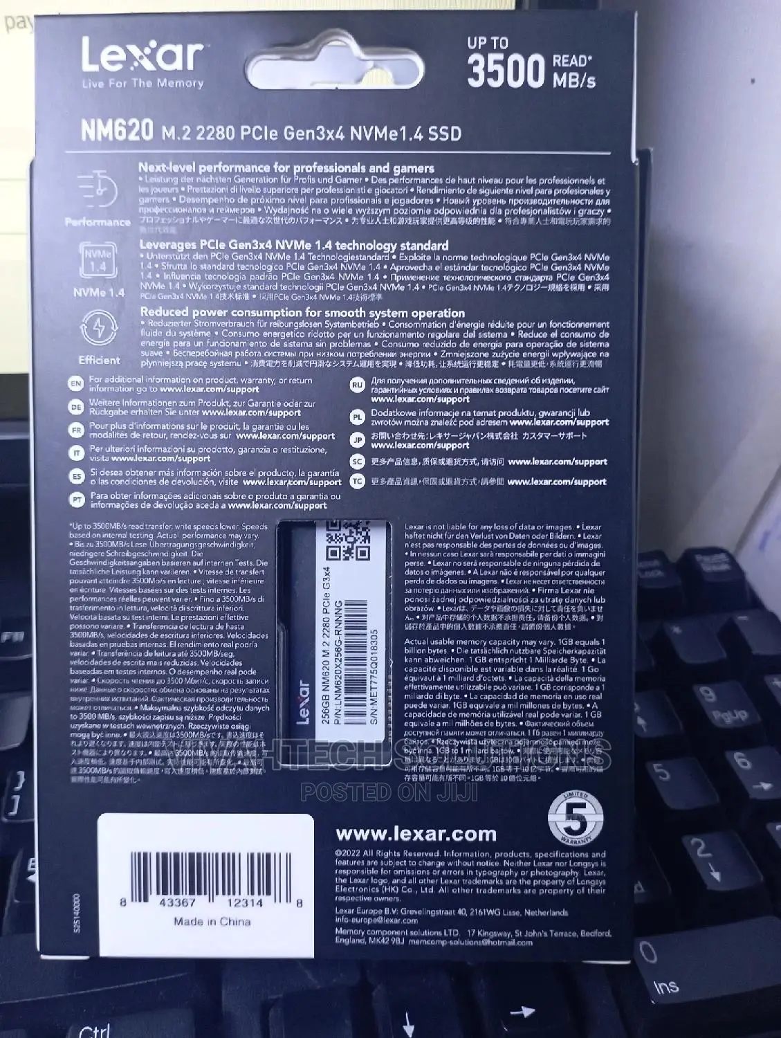 Lexar Single Notch M.2 Nvme 256gb