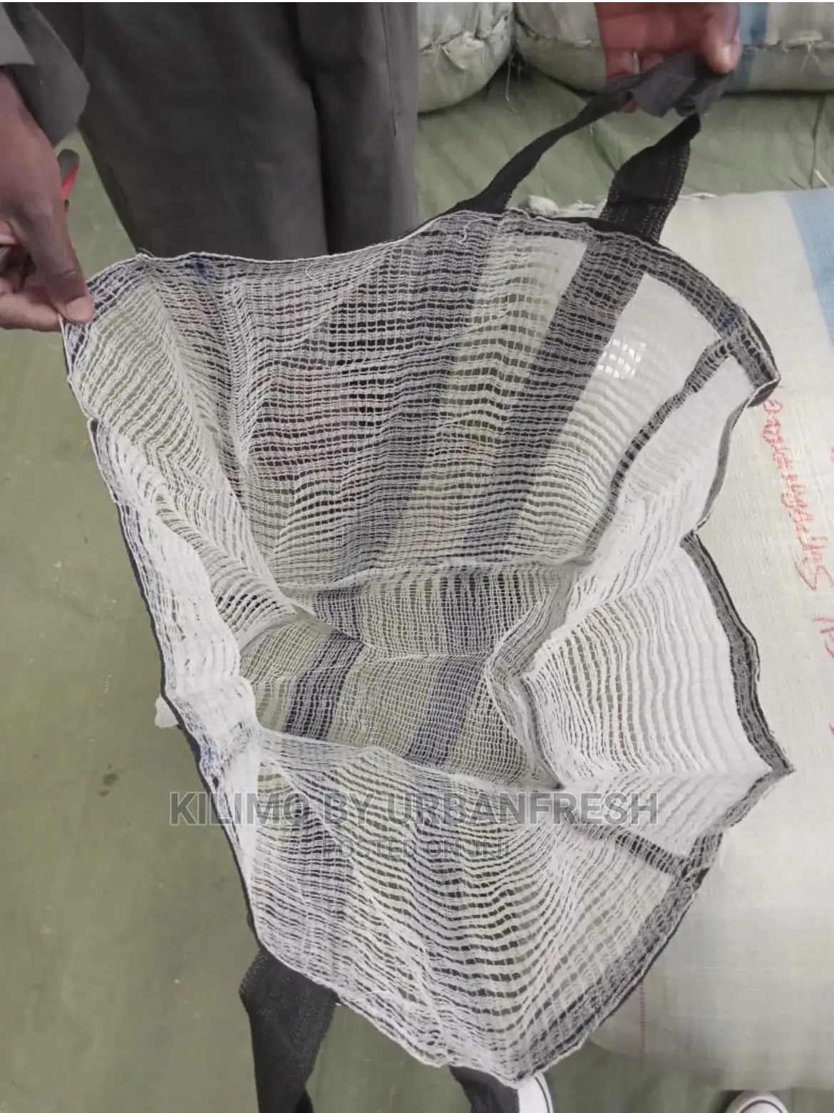 Tea Harvesting Bag KTDA White Black Belt .