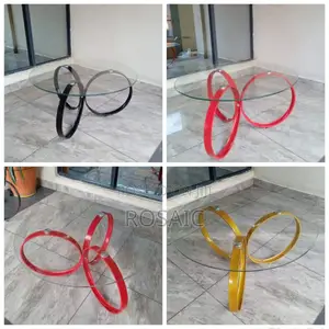 Round Glass Table With Spiral Stands