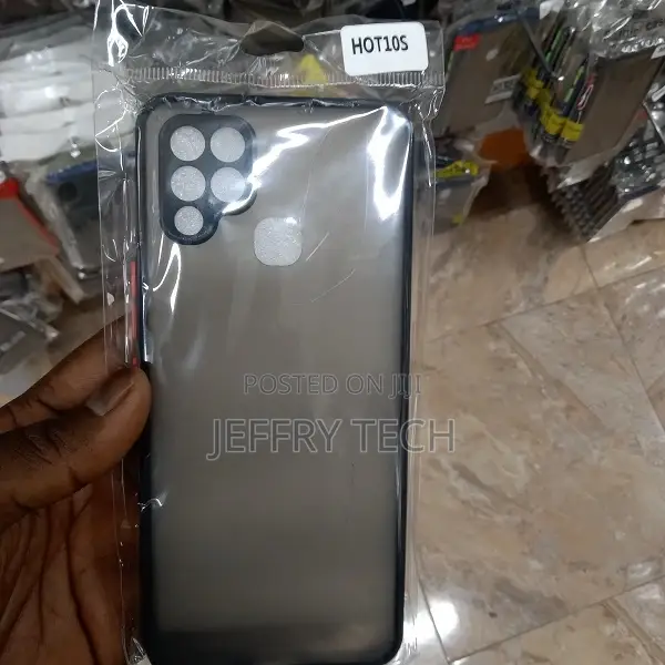 Back Cover for Infinix Hot 10s Matte Smoke Case (Black, Ca