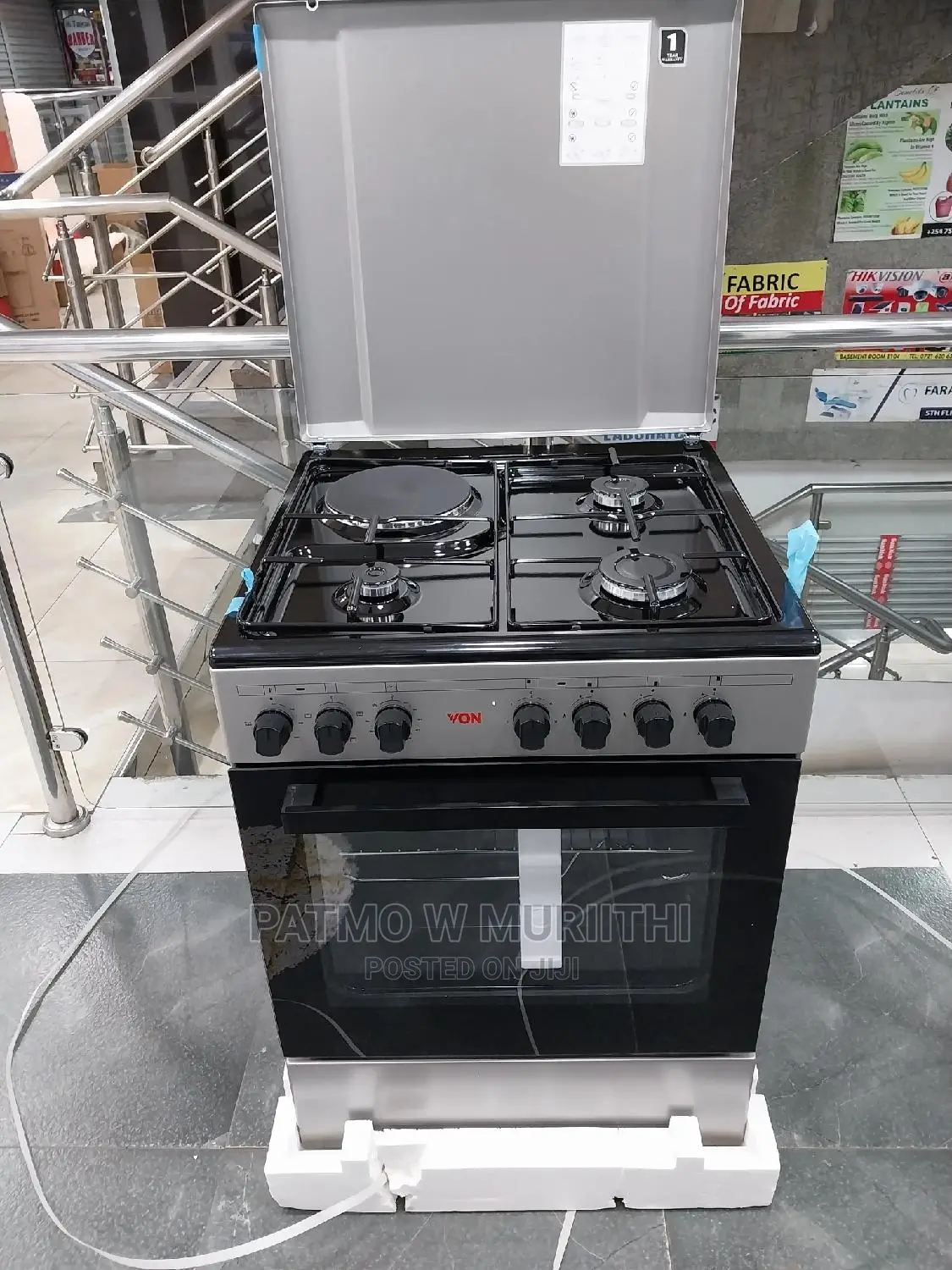 Cooker*60×50 Von Standing Cooker 3gas Burner +Electric Plate