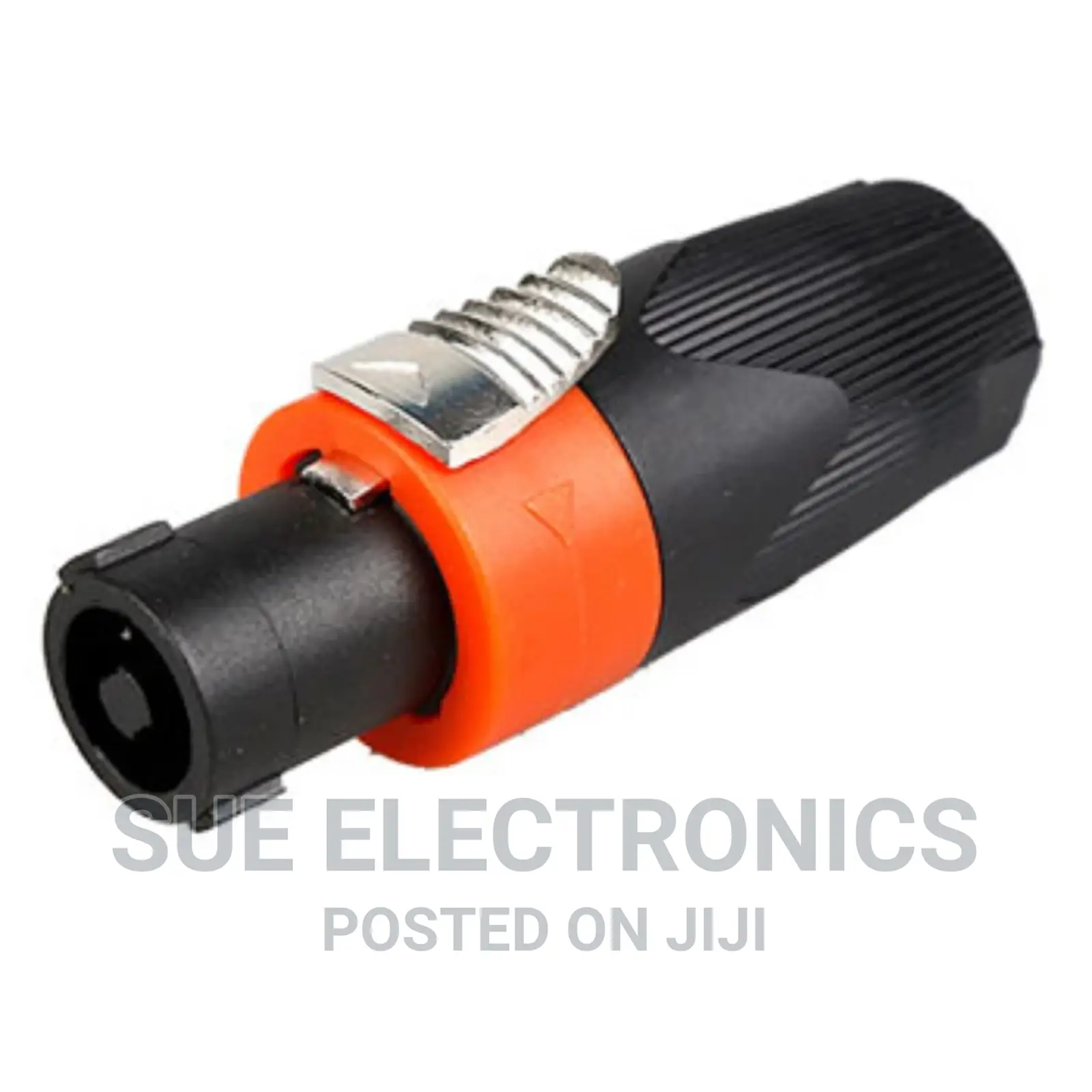 Orange Black 2 Pole Twist Lock Audio Jack Male