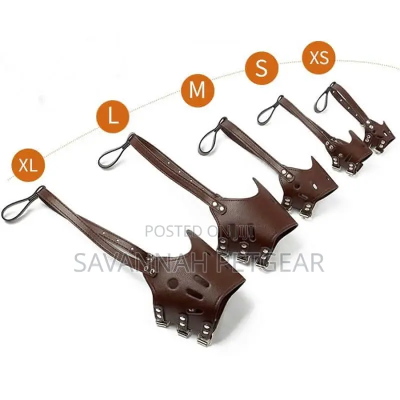 Adjustable Soft PU Leather Safety Dog Muzzle - Small Size
