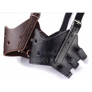 Adjustable Soft PU Leather Safety Dog Muzzle - Small Size
