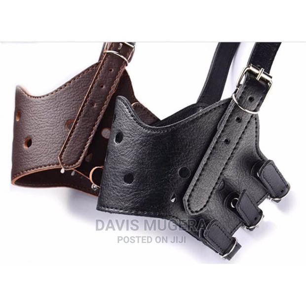 Adjustable Soft PU Leather Safety Dog Muzzle - Small Size - thumbnail 5