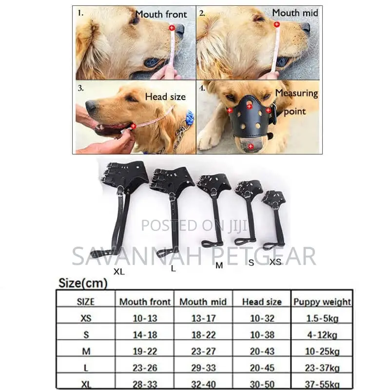 Adjustable Soft PU Leather Safety Dog Muzzle - Small Size